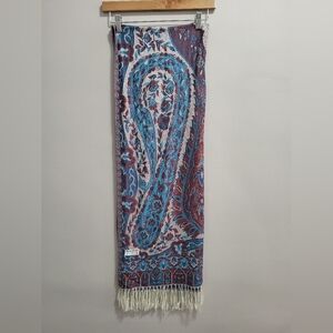 Pashmina Silk Paisley Scarf Shawl Wrap with Tassels